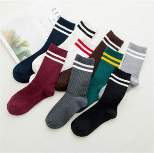 Girls Striped Crew Socks *Colorful*