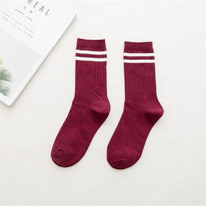 Girls Striped Crew Socks *Colorful*