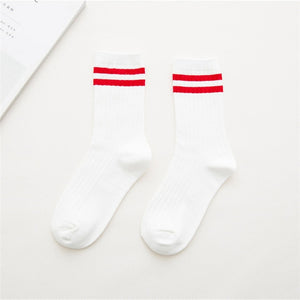 Girls Striped Crew Socks *Colorful*