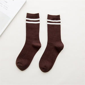 Girls Striped Crew Socks *Colorful*