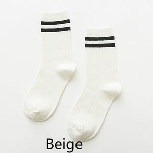 Girls Striped Crew Socks *Colorful*