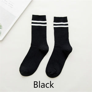 Girls Striped Crew Socks *Colorful*